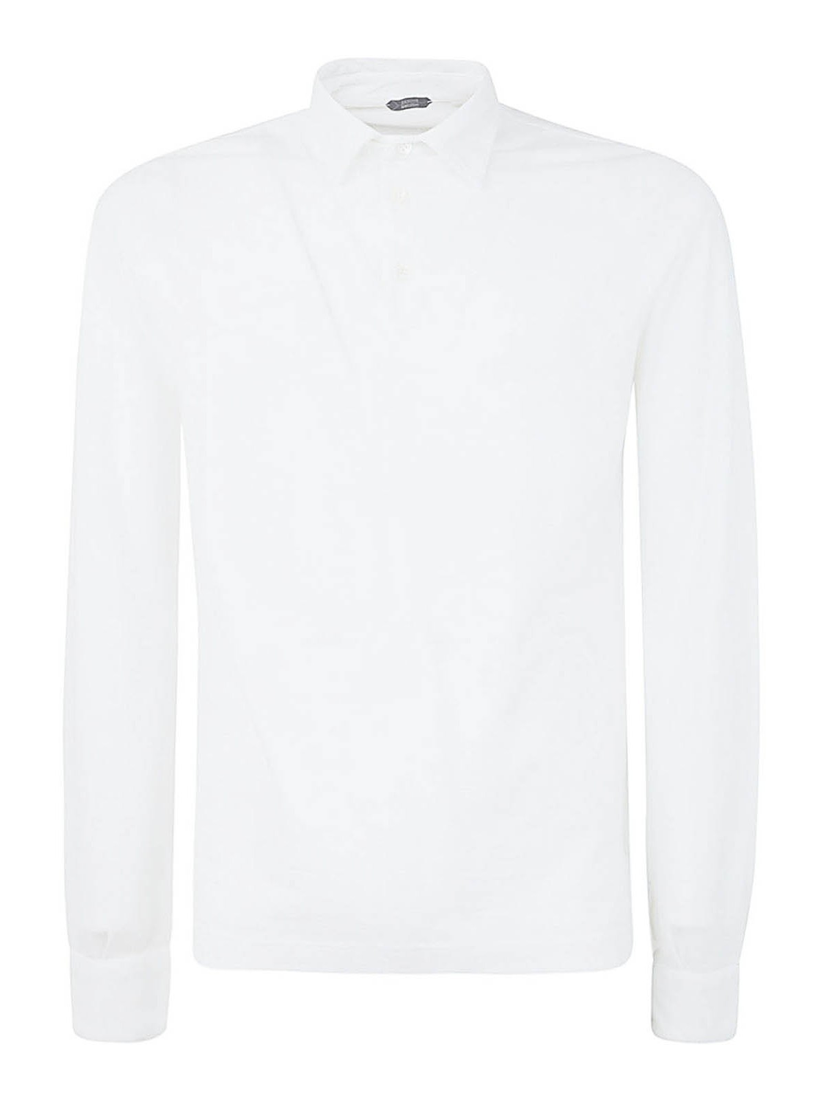Zanone Detailed Cotton Polo In White
