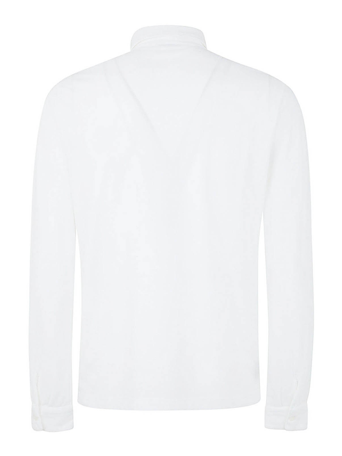 Shop Zanone Detailed Cotton Polo In White