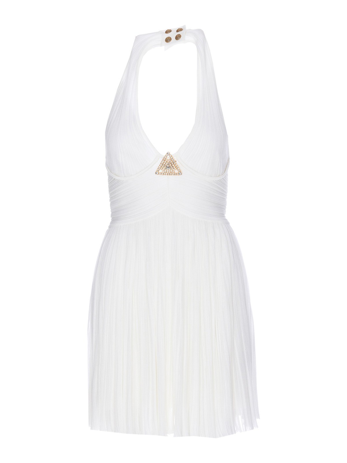 Balmain Pleated knit dress - White - Women|R538642KD0FA
