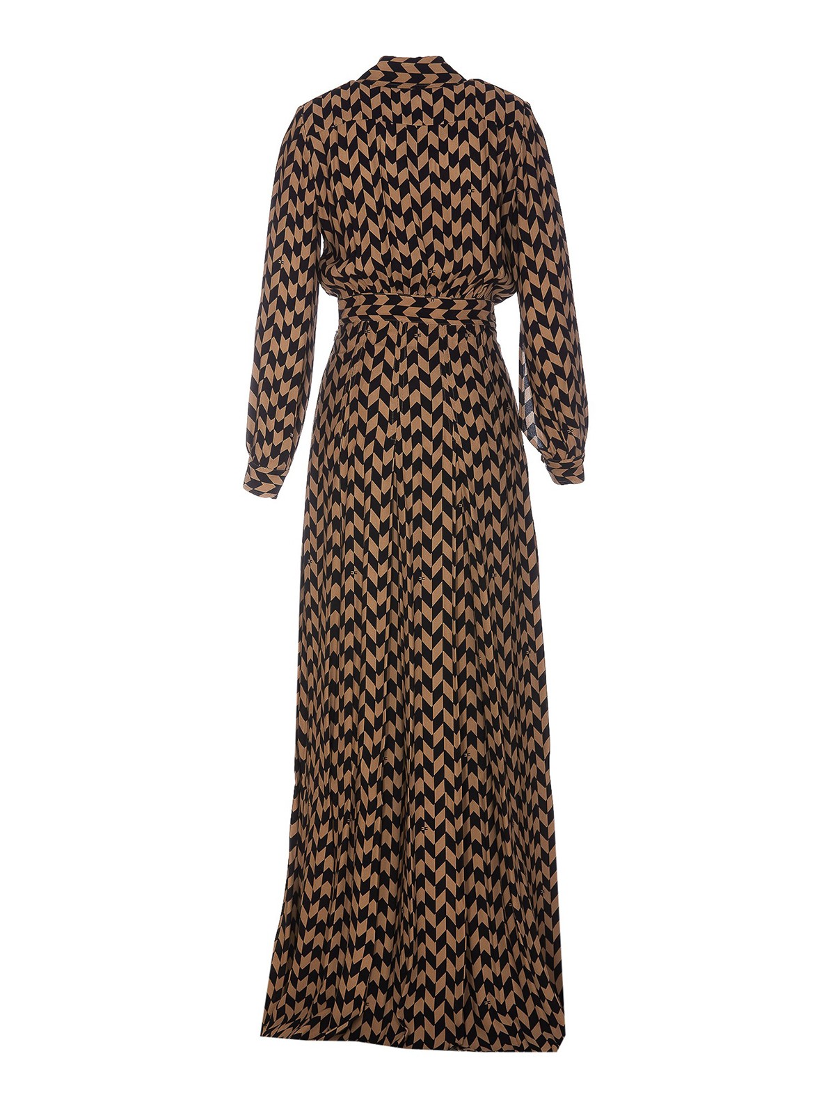 ワンピース ELISABETTA FRANCHI ETTE DRESS WITH GEOMETRIC PRINT Dress Burro/nero Elisabetta Franchi - Le Follie Shop