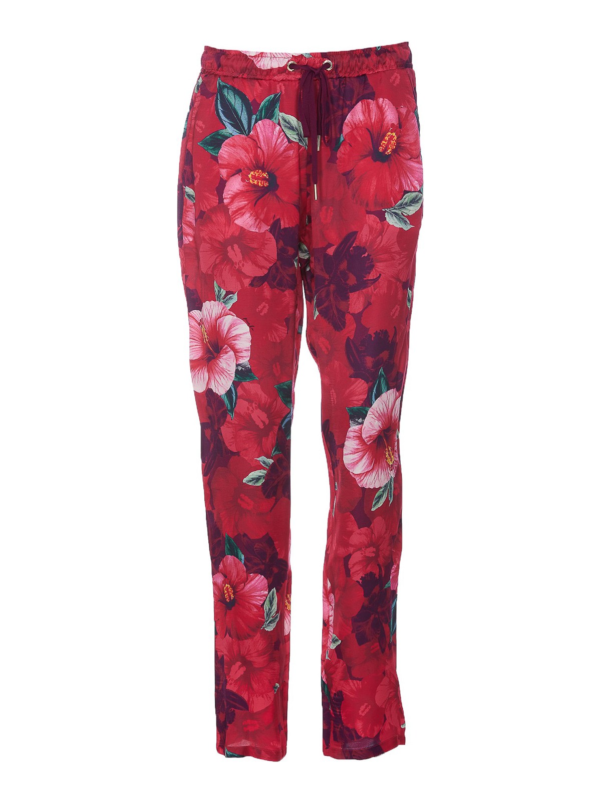 Pinko Phebe Floreal Trousers In Red