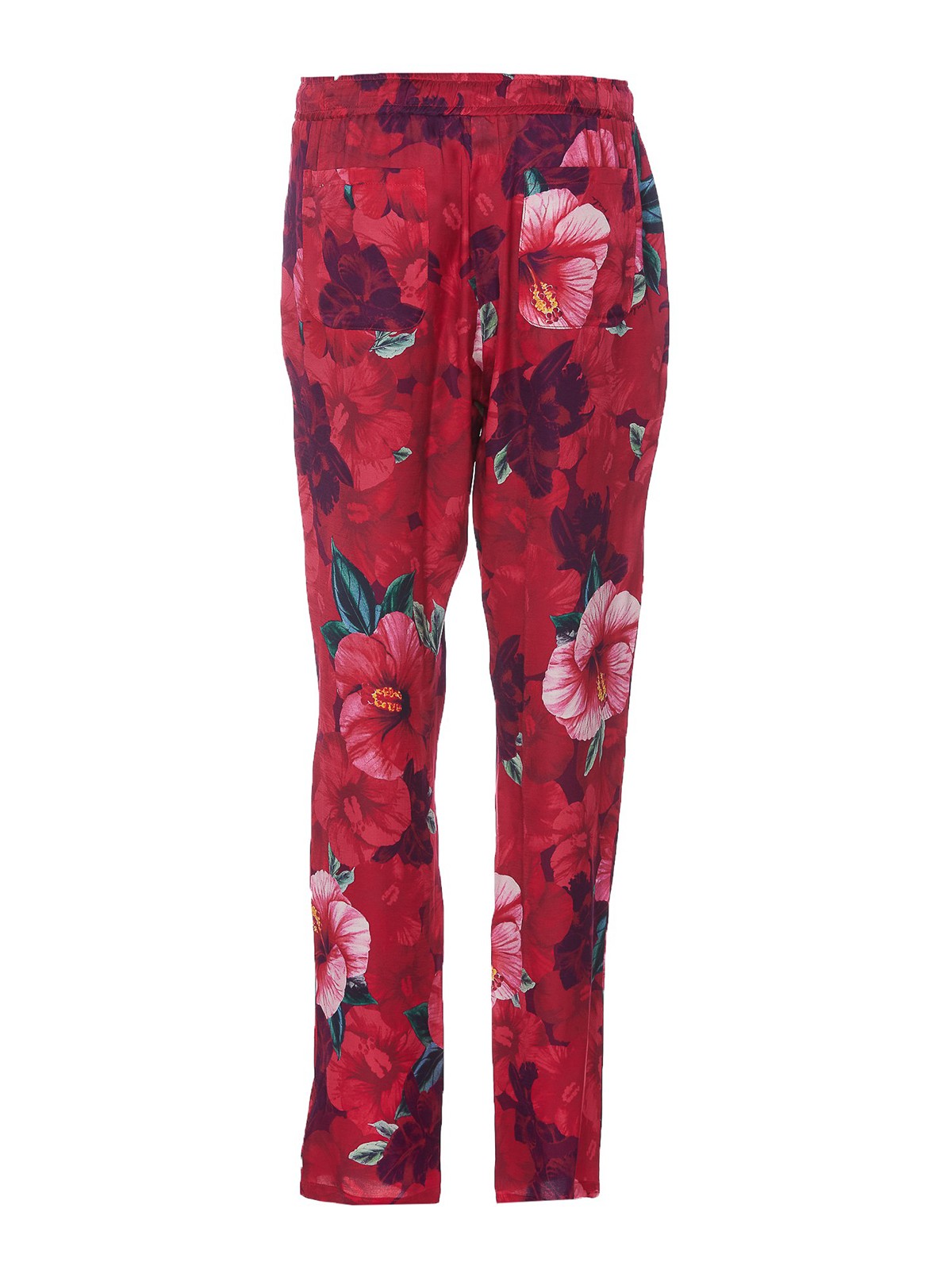 Shop Pinko Phebe Floreal Trousers In Red