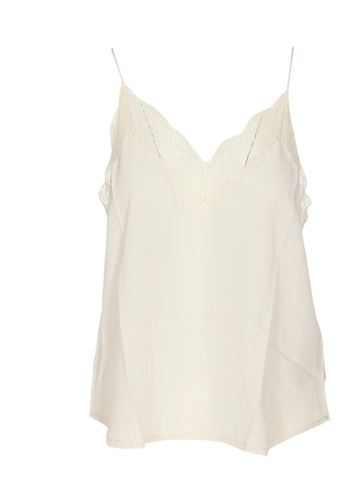 Zadig & Voltaire Lace Detailed Printed Top In White