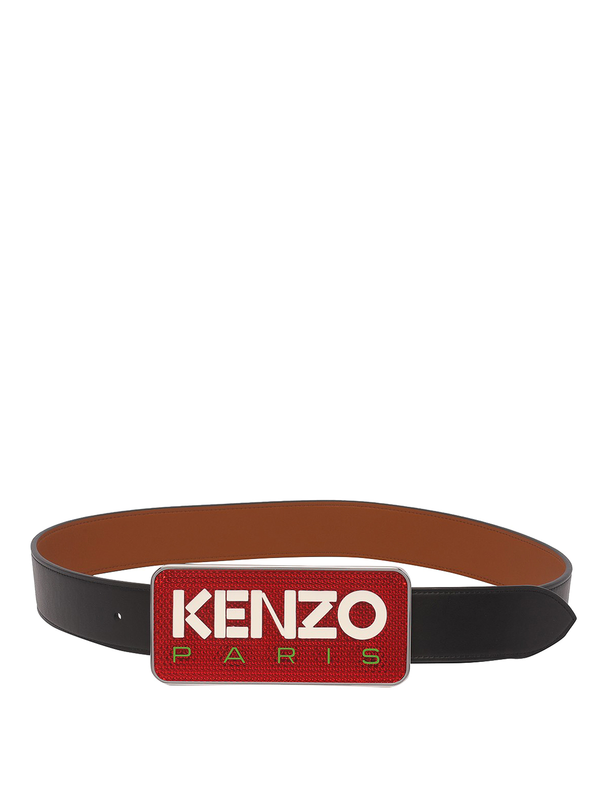 Kenzo Reversibile Logo Belt In Black