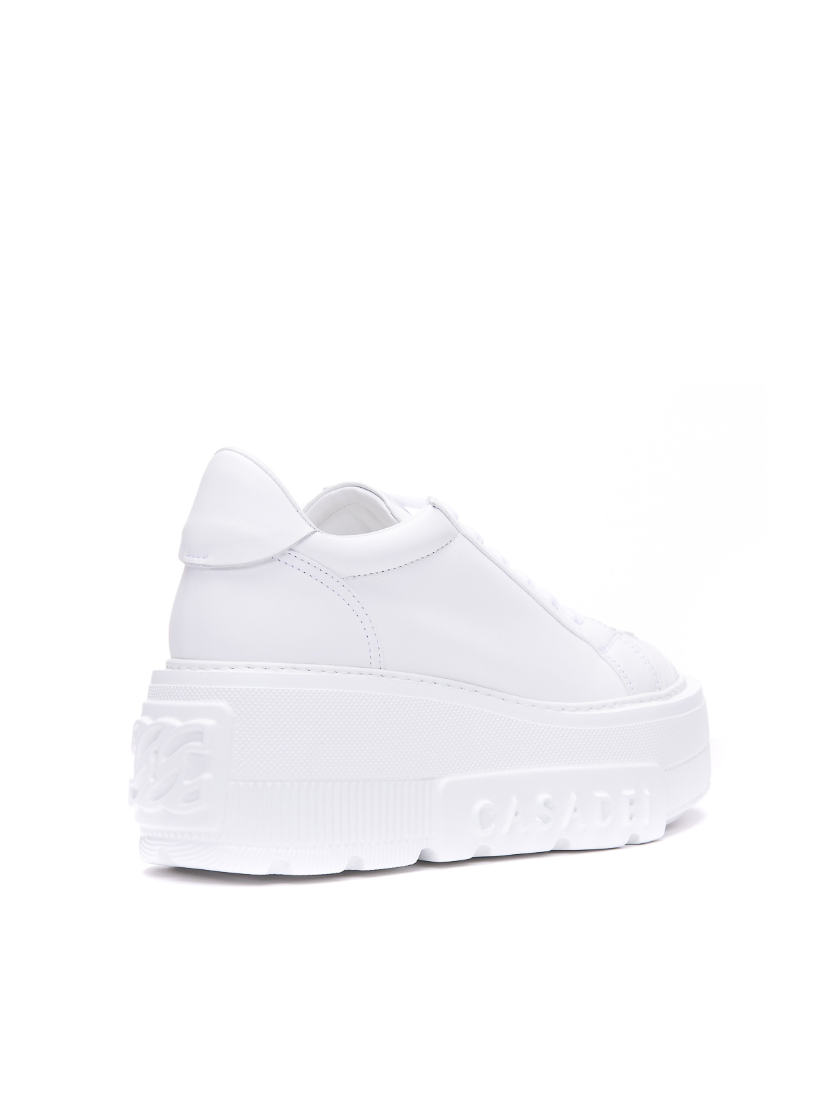 Shop Casadei Tiffany Leather Sneakers In Blanco