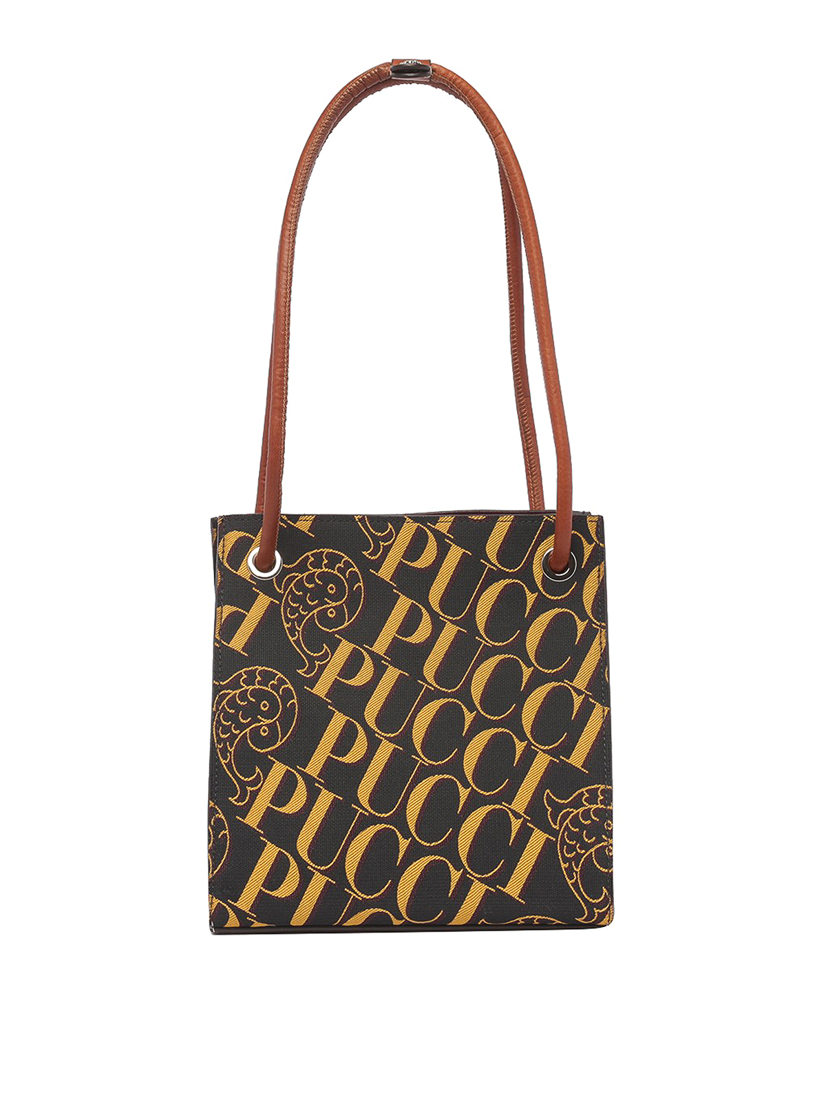 Emilio Pucci Jacquard logo shoulder bag - Black|3EBC993E220D75