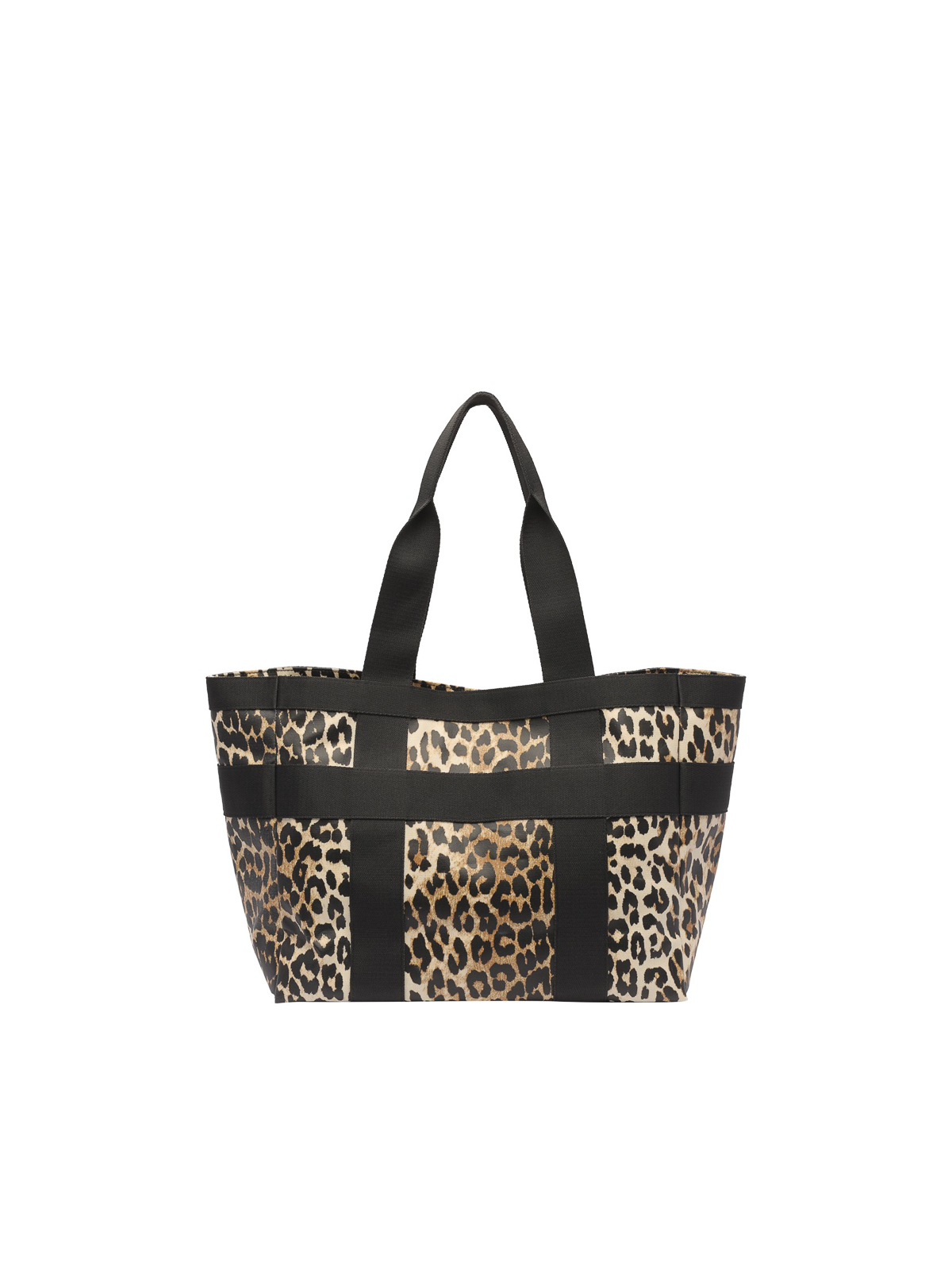 Leopard Print Canvas Tote Bag in Multicoloured - Ganni