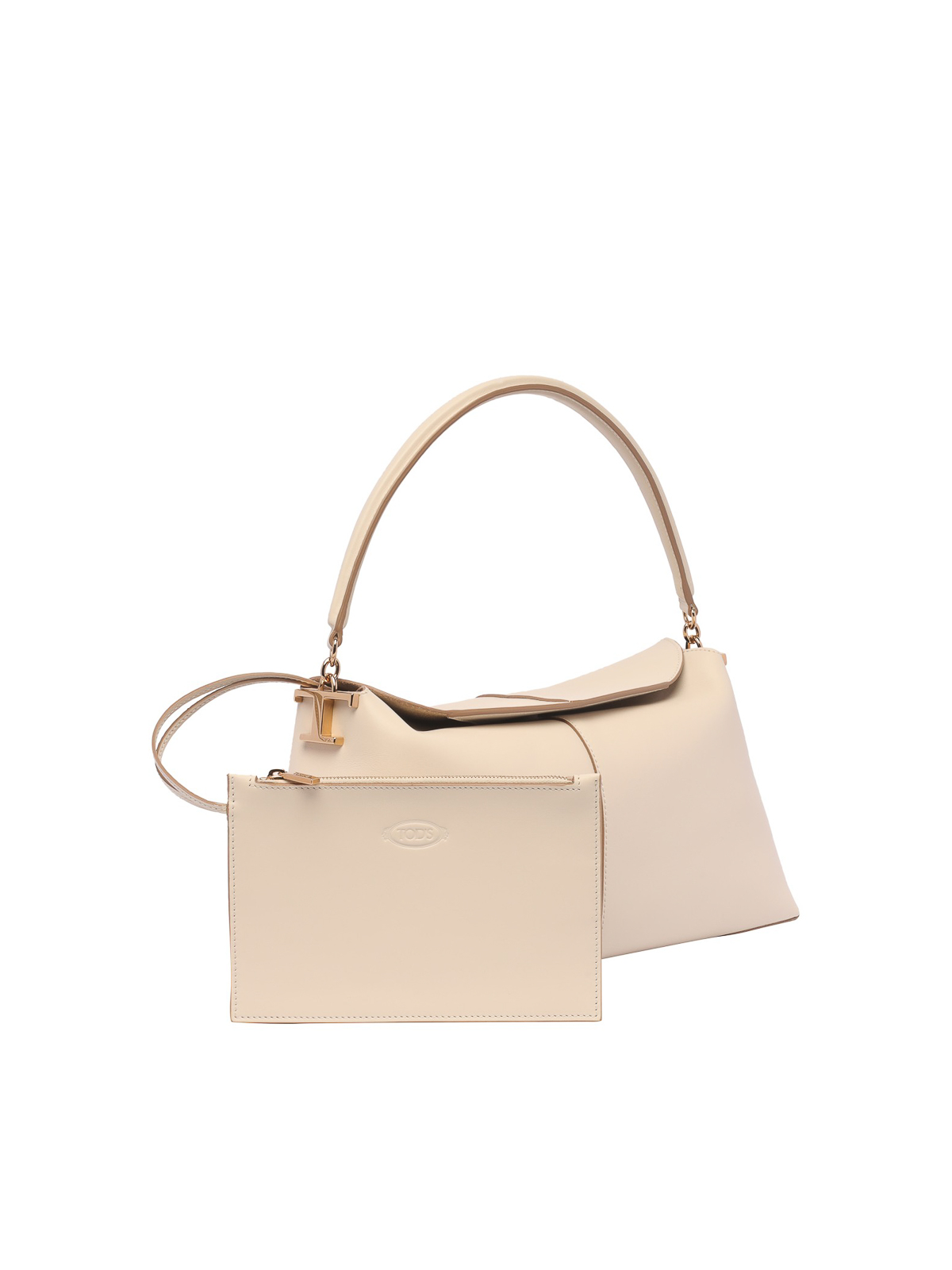 Tod's - T Case Shoulder Bag in Leather Small, Off White, - Bags