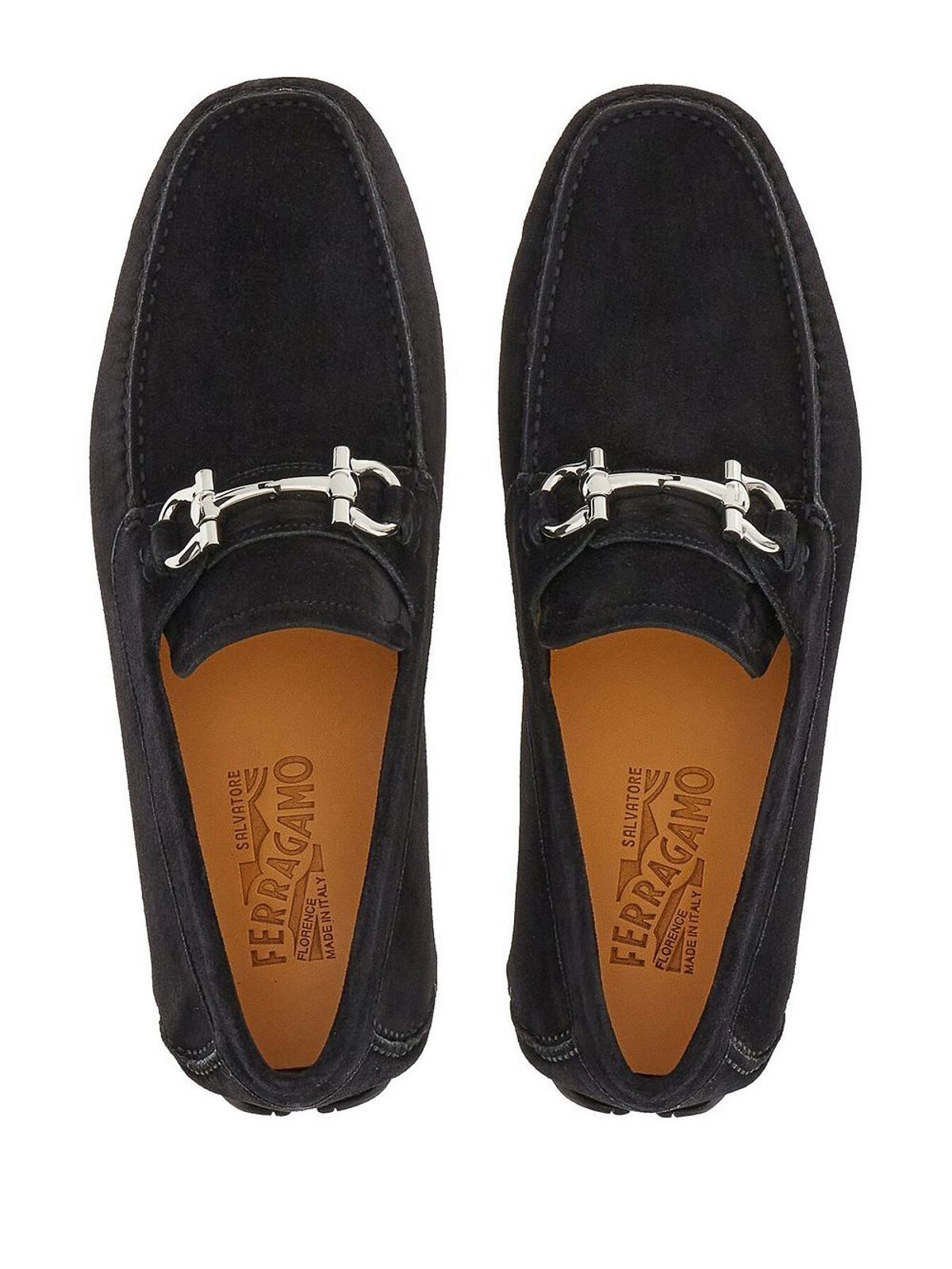 Ferragamo Gancini suede loafers - Black - Men|203500757737044