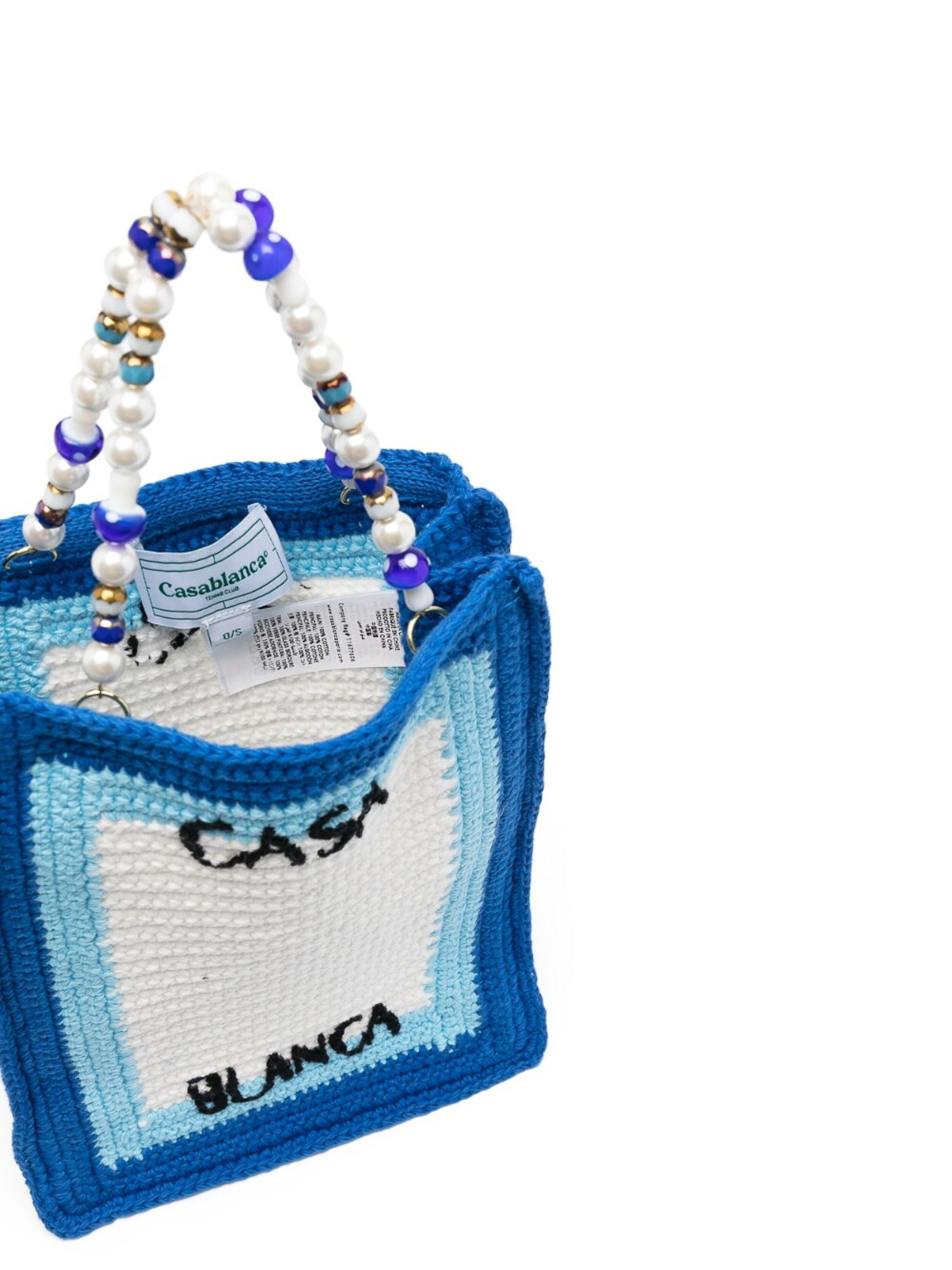 Casablanca Beaded crochet-knit bag - Blue - Women | AS23BAG02401