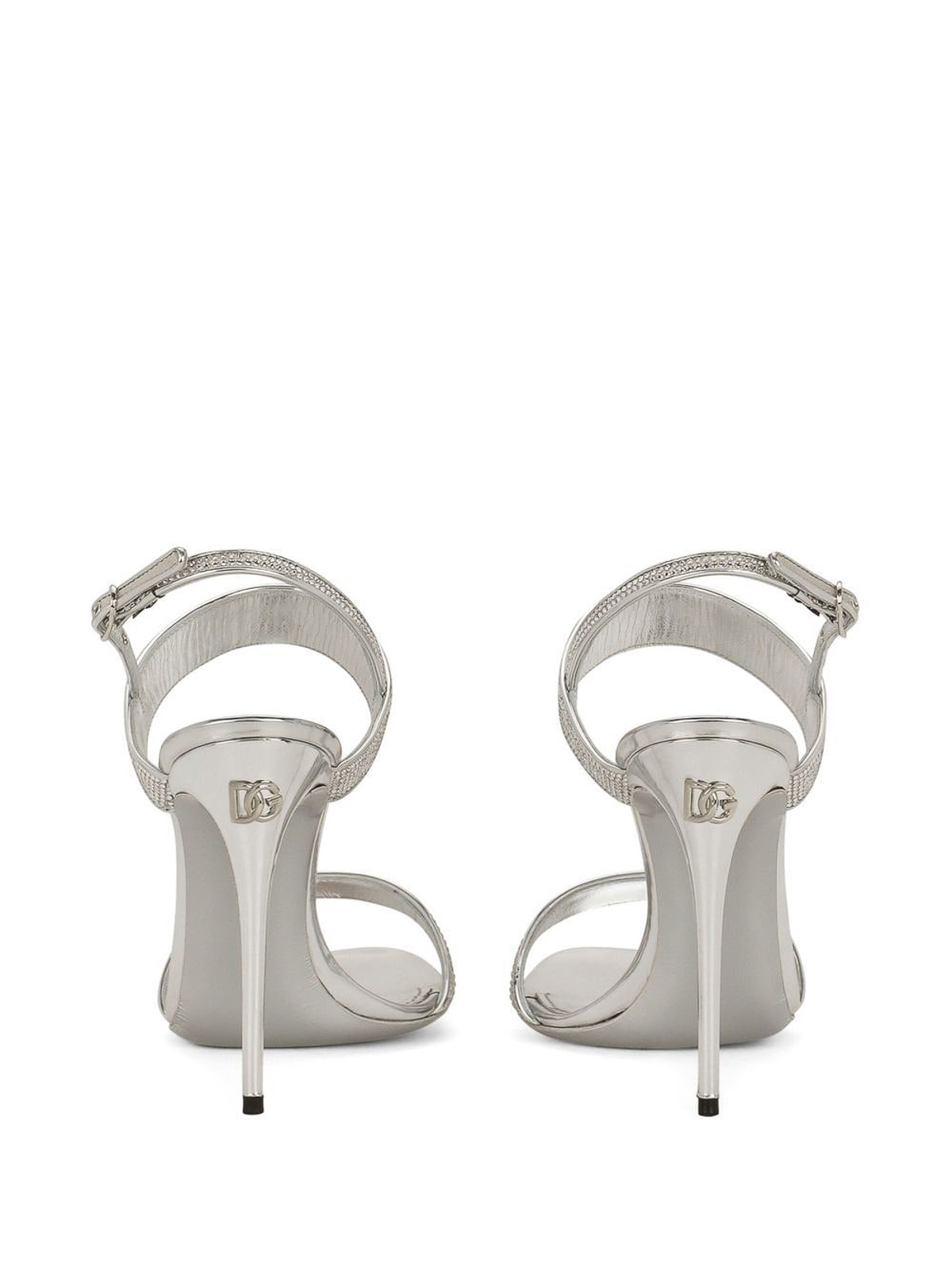 Shop Dolce & Gabbana Kim Slingback Sandals In Plata