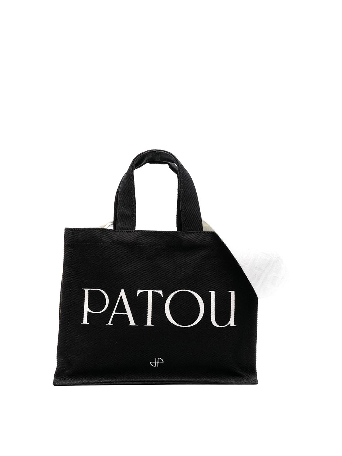 Shop Patou Small Logo-print Tote Bag In Black
