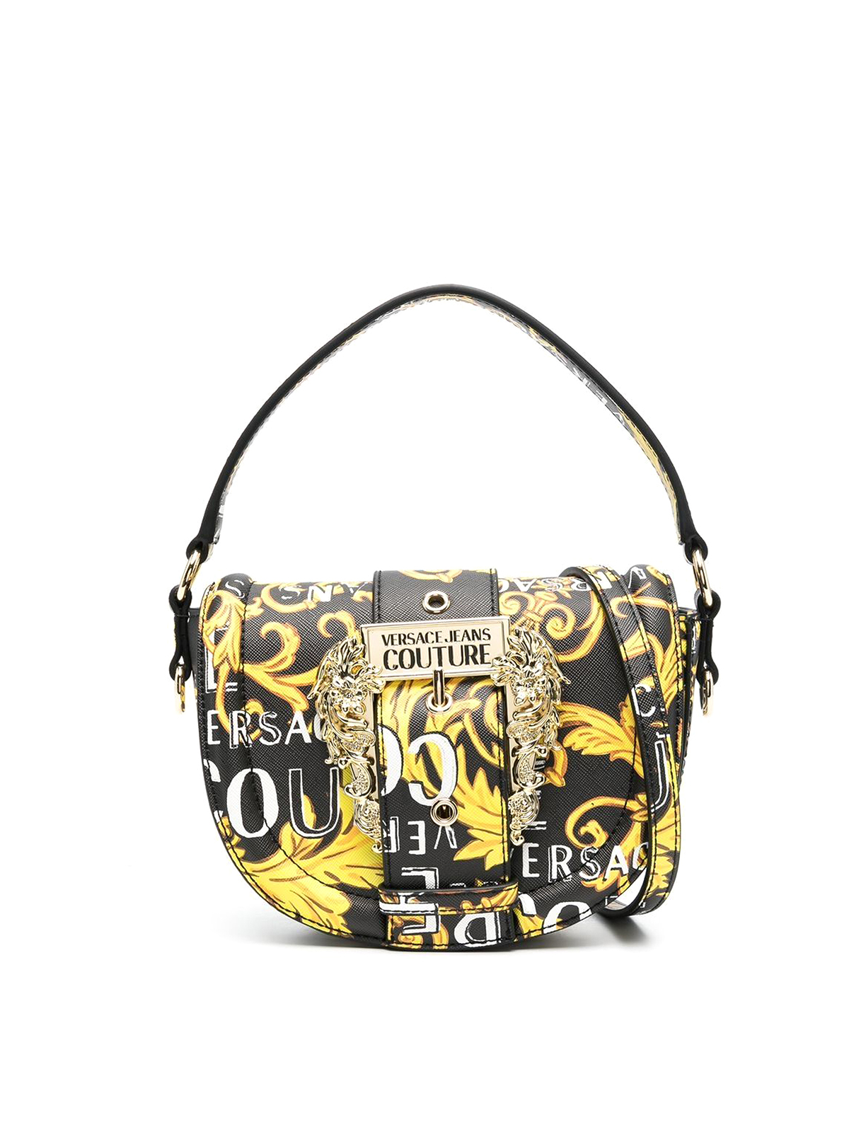 Versace Jeans Couture Baroque-buckle Tote Bag In Black