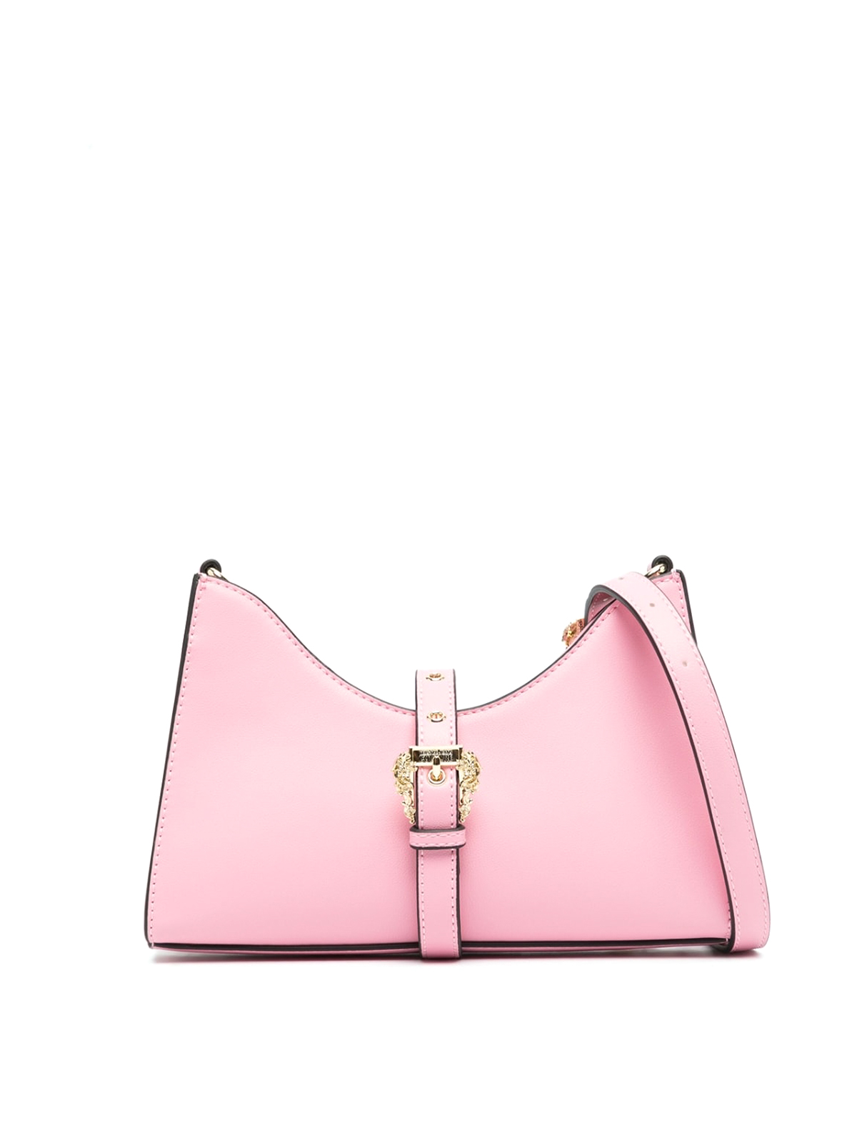 Michael Kors Crystal-Buckle Leather Clutch Bag - Pink