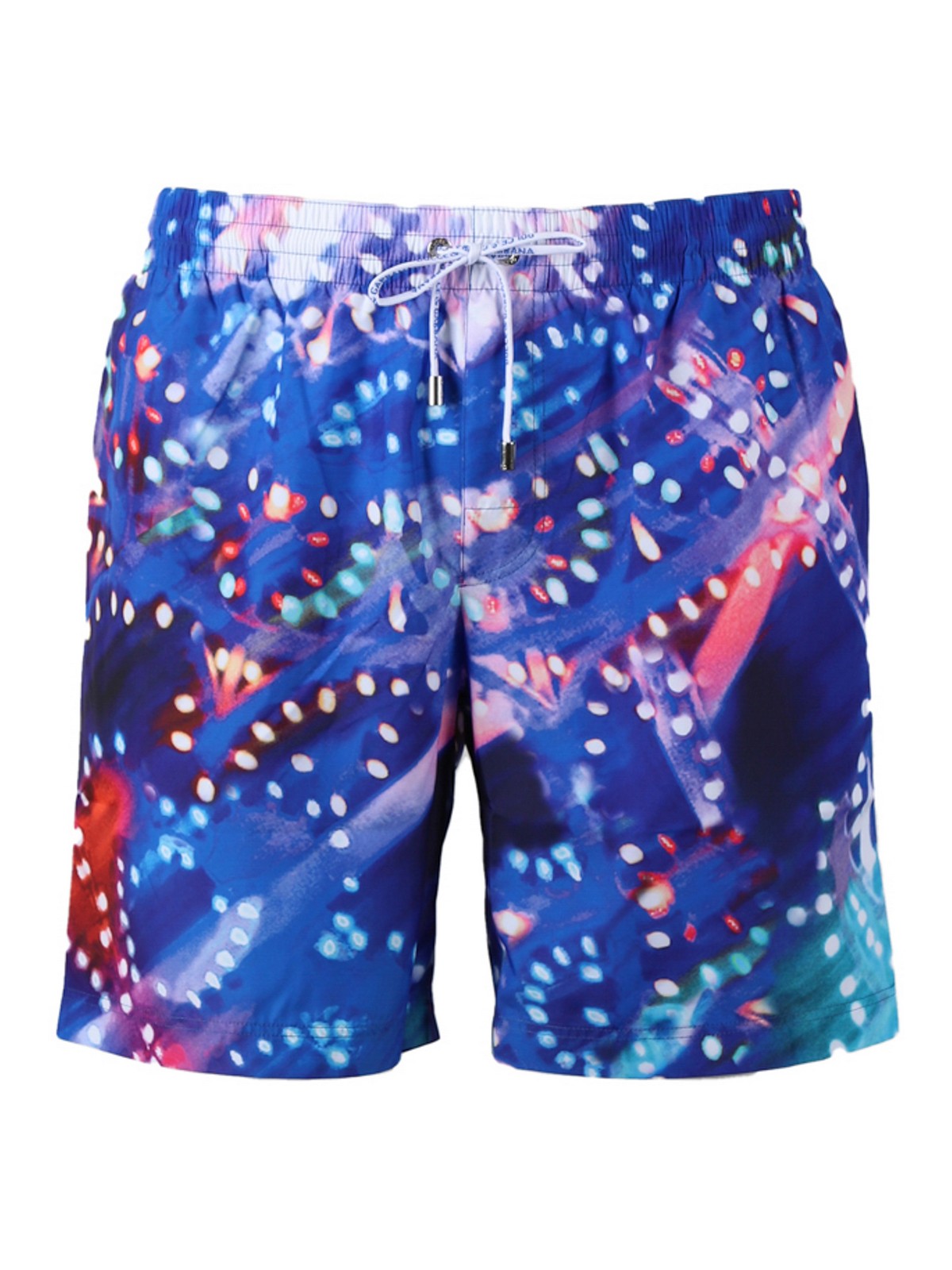 Dolce & Gabbana Swimsuit With Luminarie Print In Multicolor