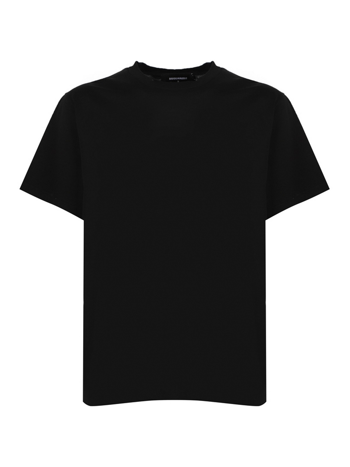 Dsquared2 Cotton T-shirt With Contrasting Logo Print In Black