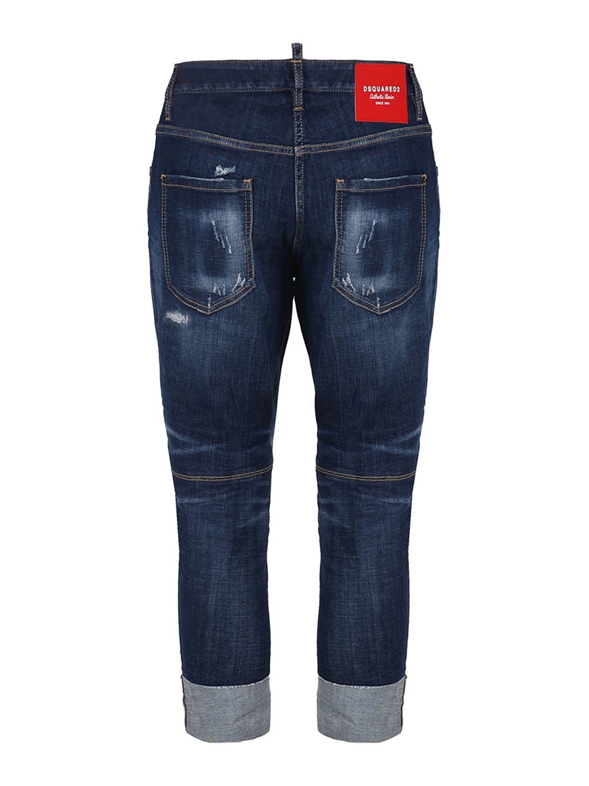 Shop Dsquared2 Slim Cotton Jeans In Lavado Oscuro