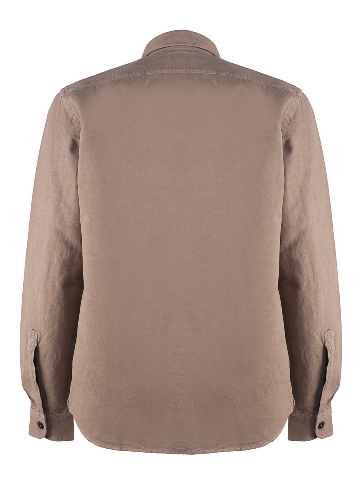Shop Fay French Collar Shirt In Beige