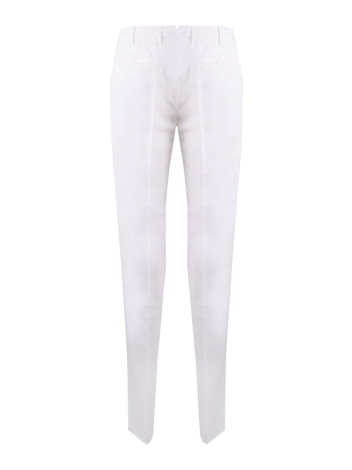 Shop Incotex Straight Leg Trousers In White