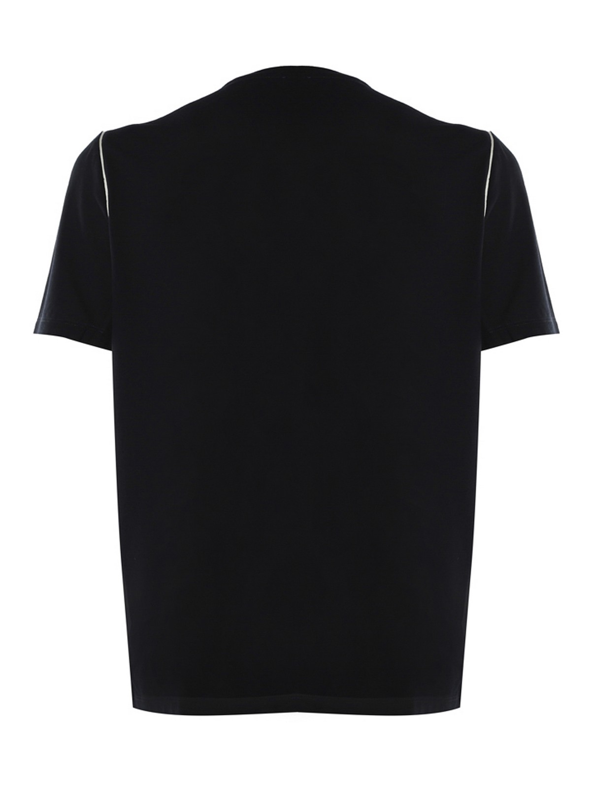 Shop Zanone T-shirt With Silver Detail In Black