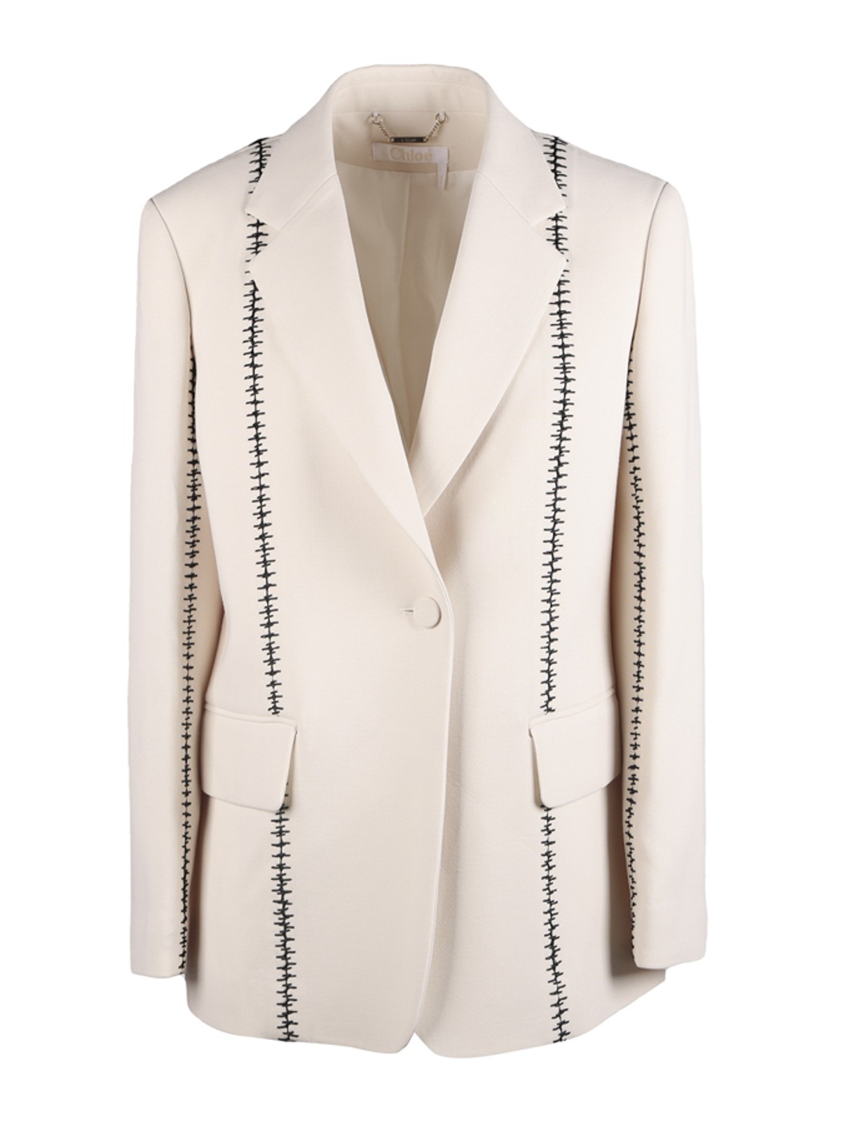Chloé Tailored Blazer With Stitching Detail In Blanco