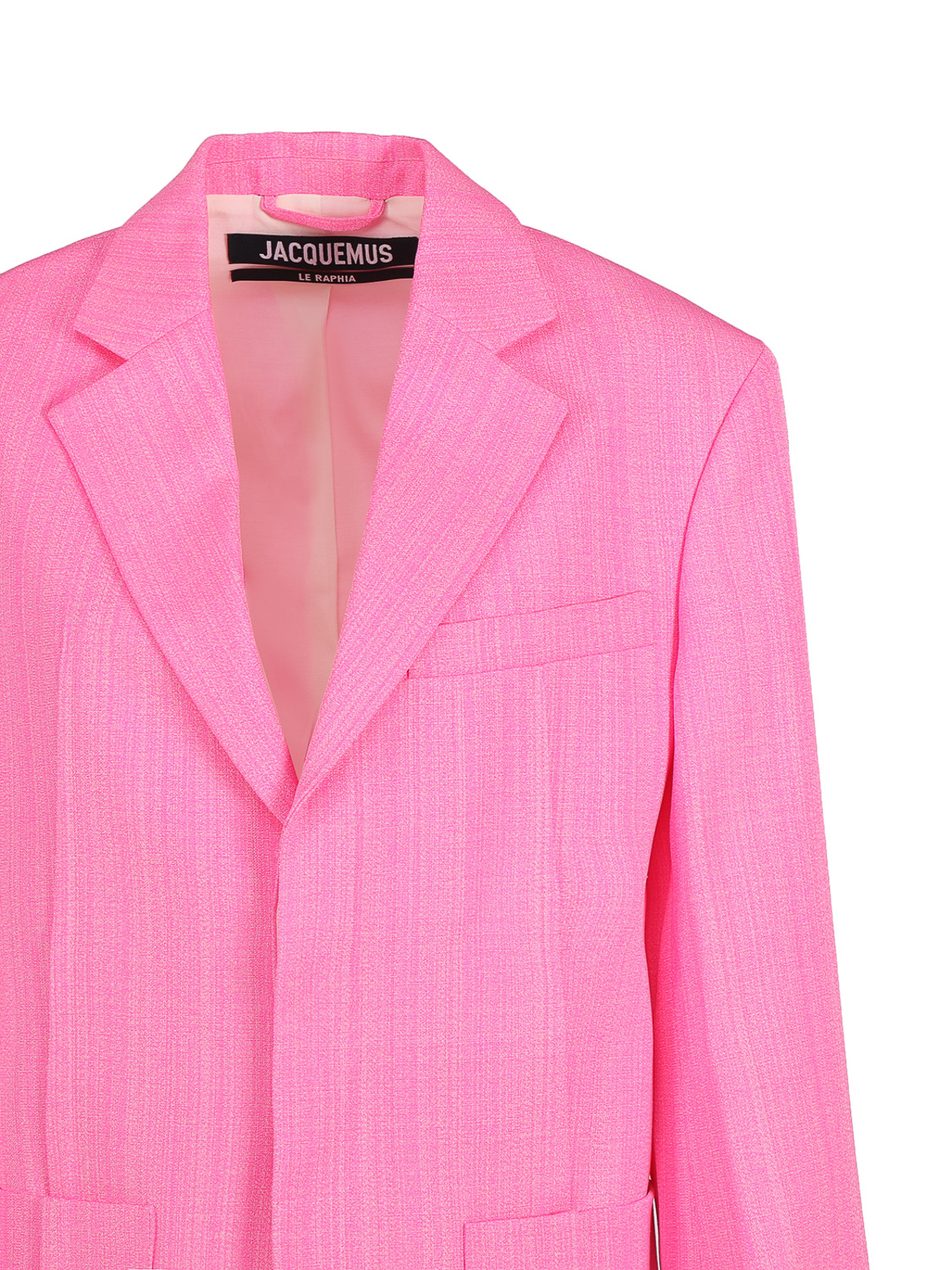 Shop Jacquemus Blazer With Notched Lapel In Pink