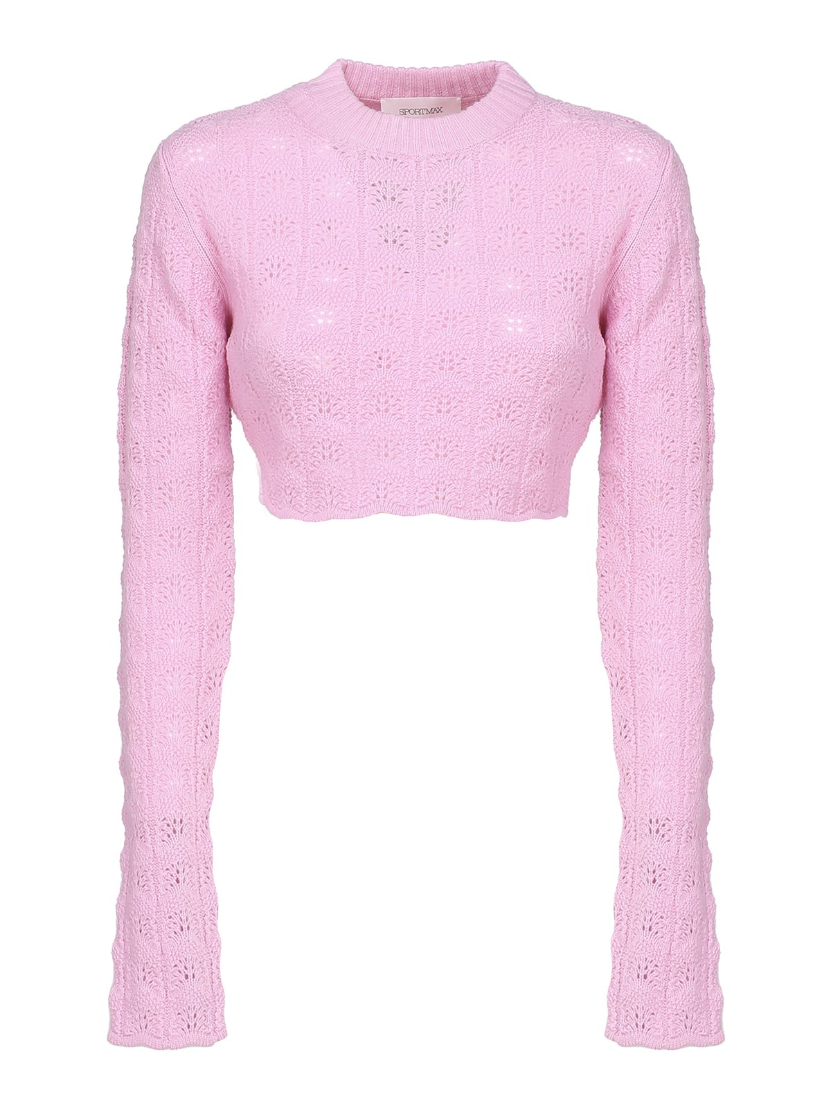 Shop Max Mara Medea Crop Top Knit In Pink