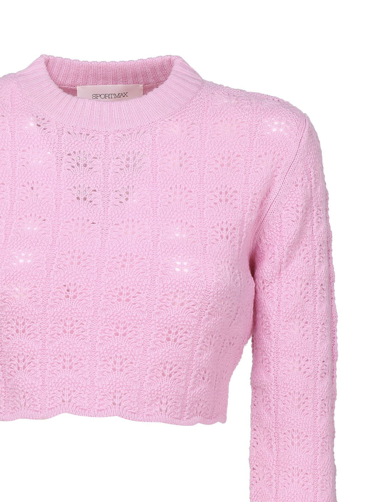 Shop Max Mara Medea Crop Top Knit In Pink