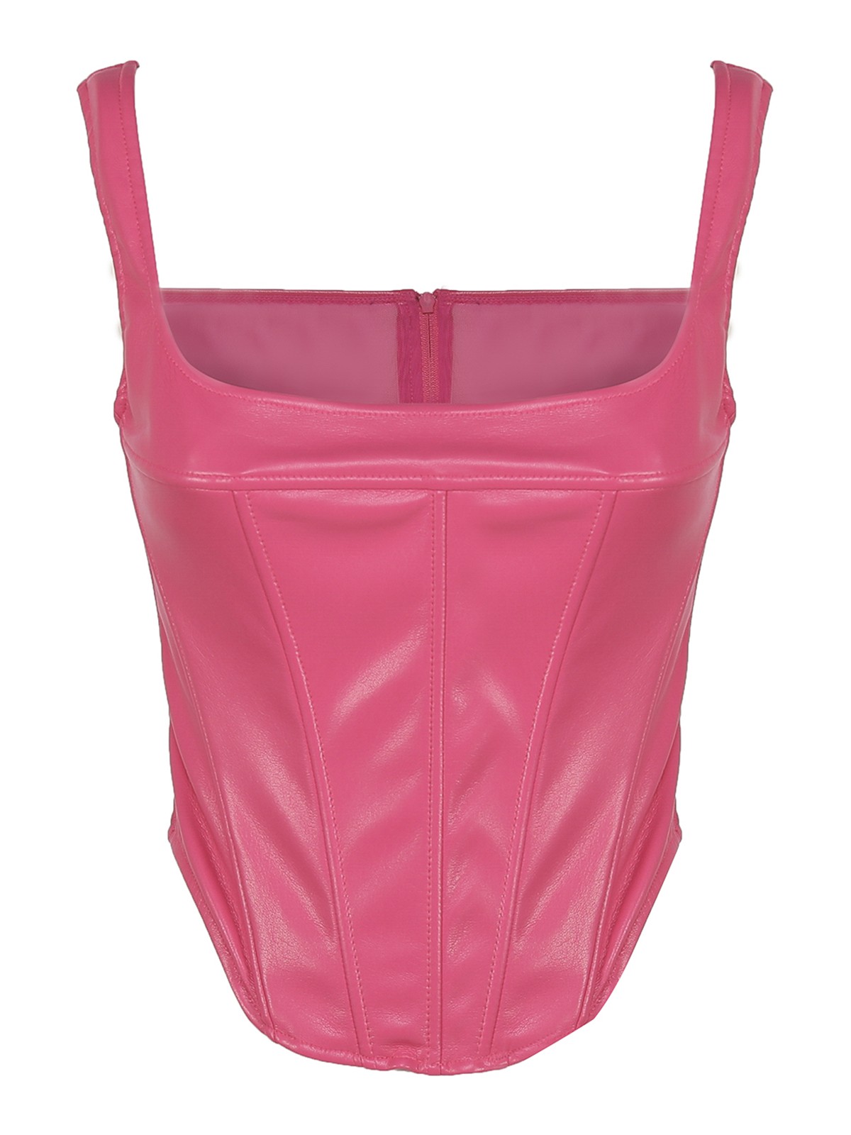The Andamane Corset-style Cropped Top In Fuchsia