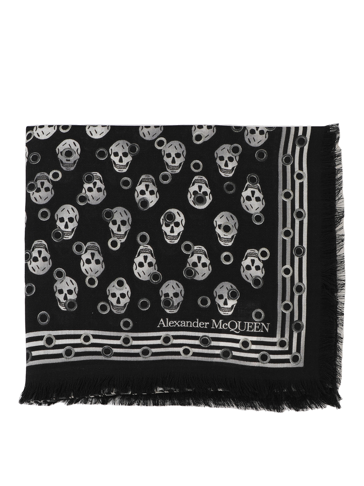 Alexander Mcqueen All-over Print Scarf In Black