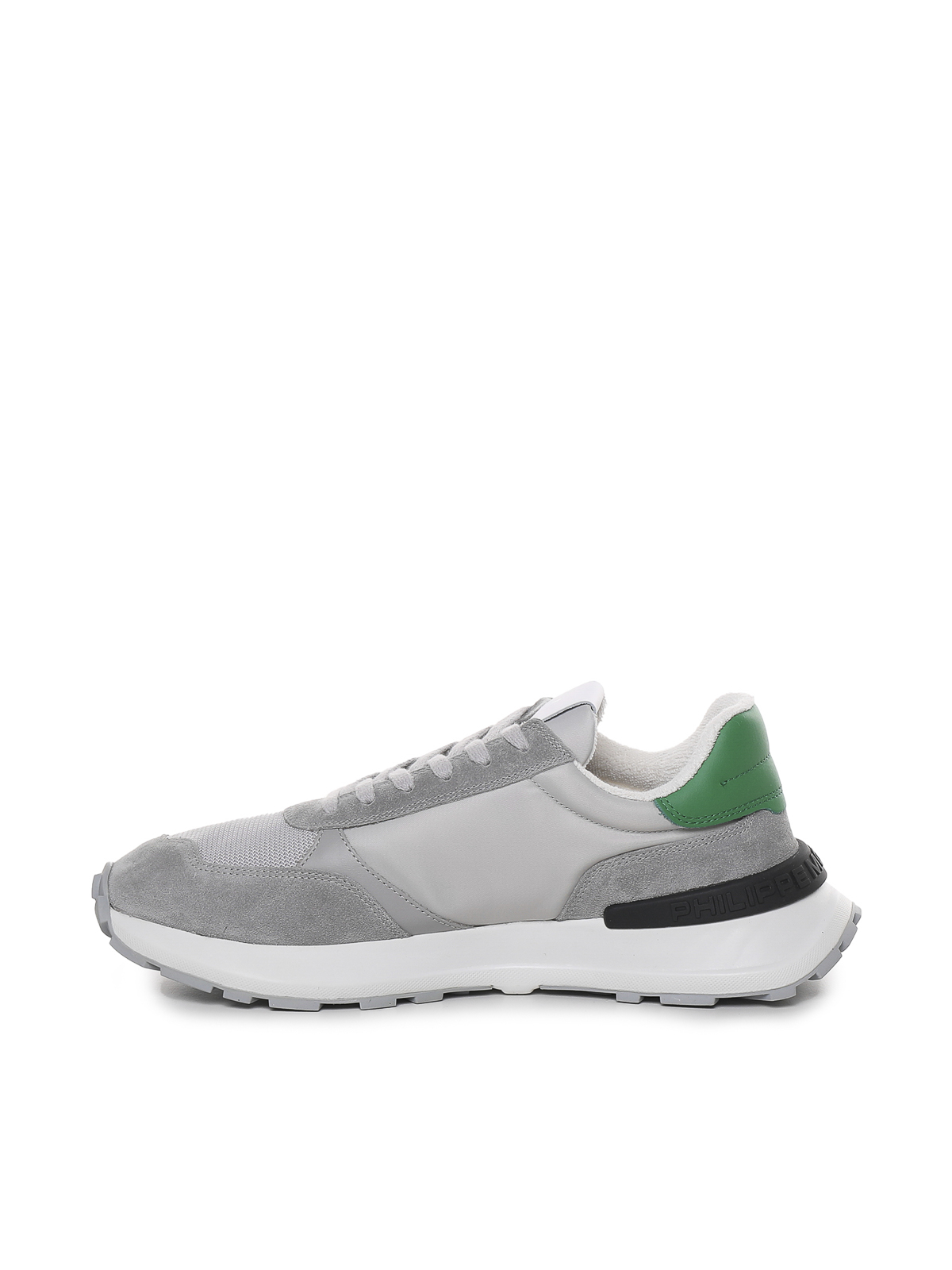 Shop Philippe Model Sneakers With Suede Panels In Grey