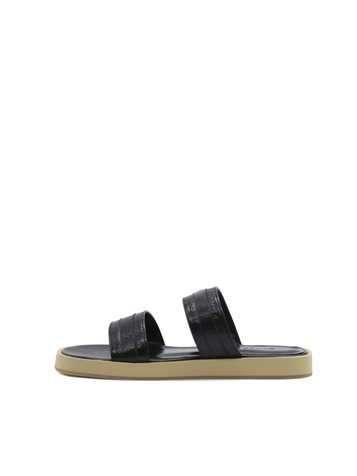 Sandals By Far Easy slip on sandals in leather EASYBLACK