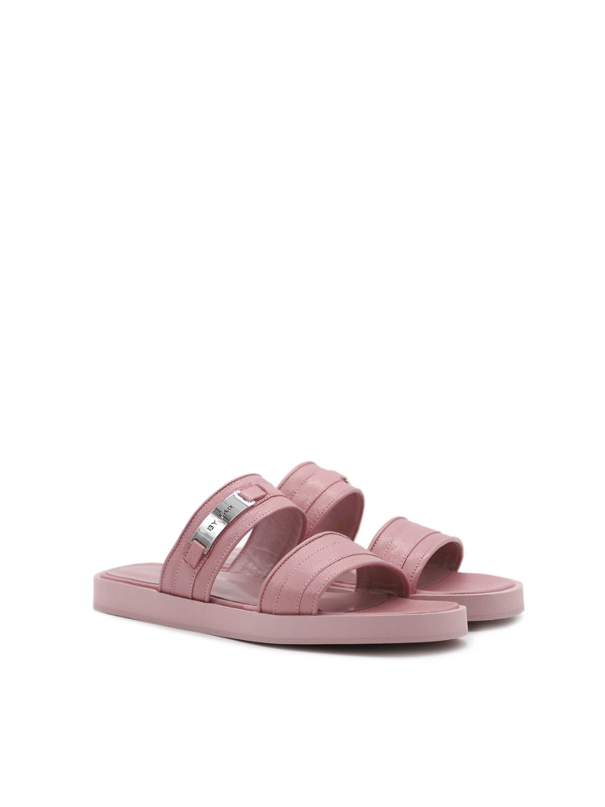 By Far Easy slip on sandals in leather