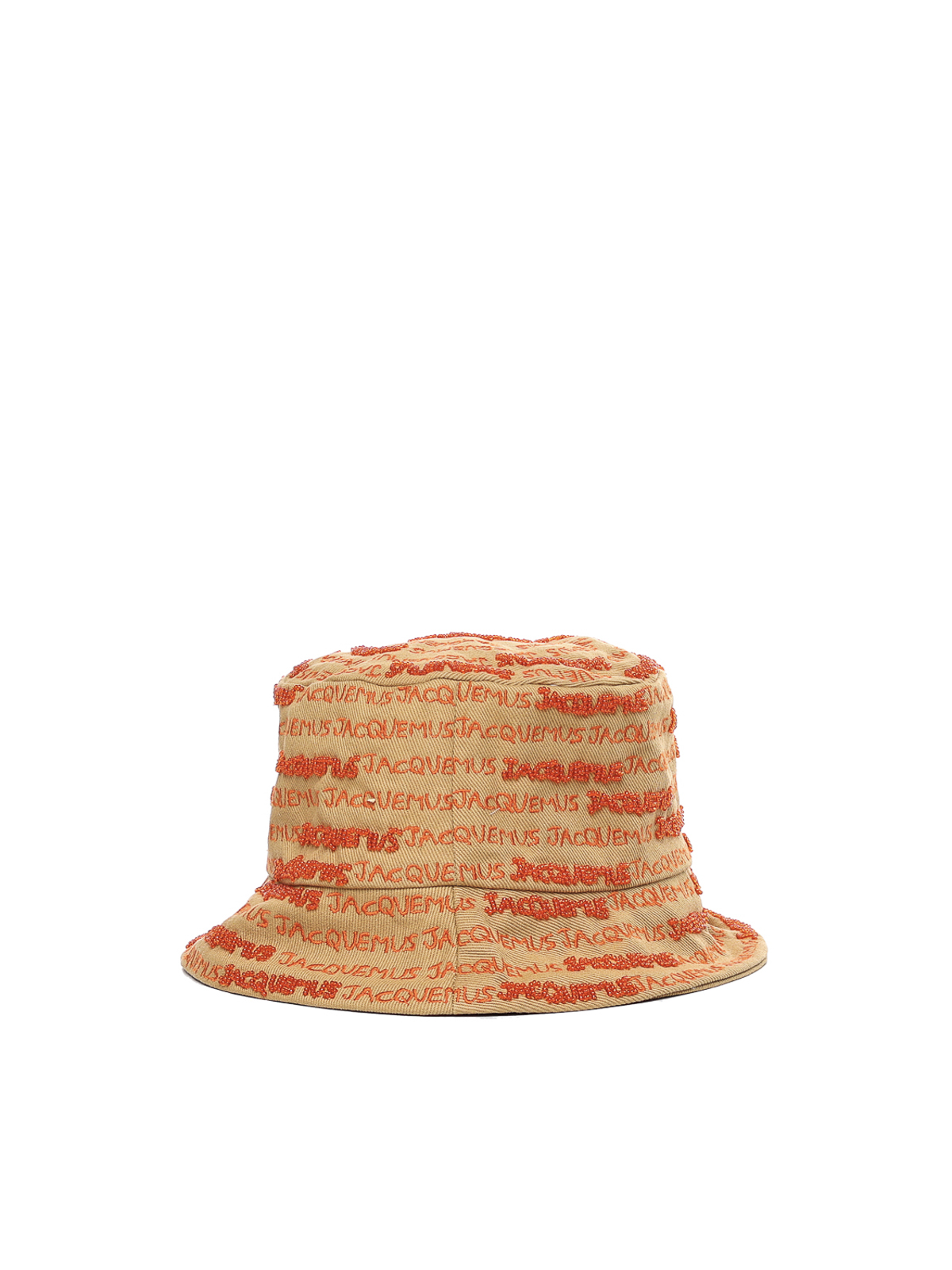 Shop Jacquemus Bob Bordado Bucket Hat In Orange