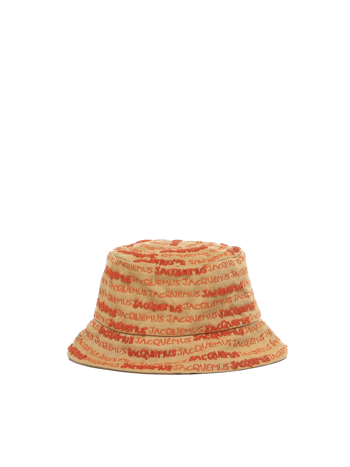 Shop Jacquemus Bob Bordado Bucket Hat In Orange