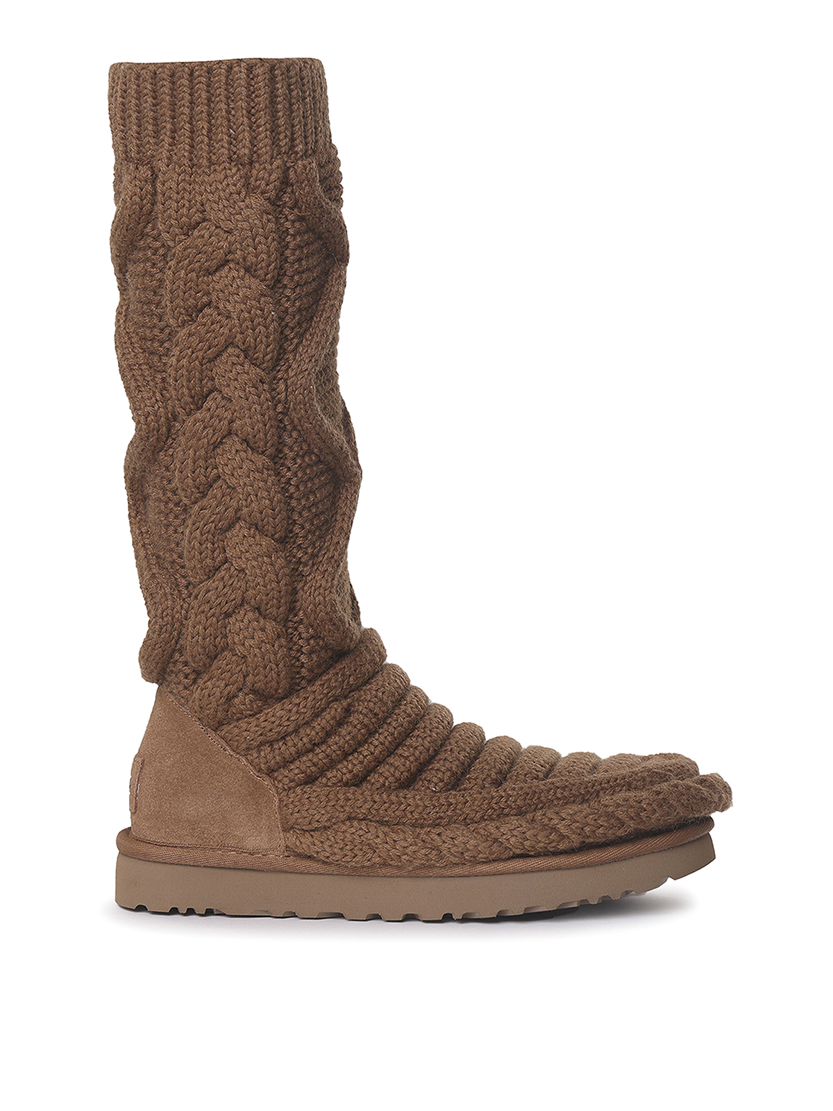 Ugg Classic Tall Chunky Knit Boots In Brown