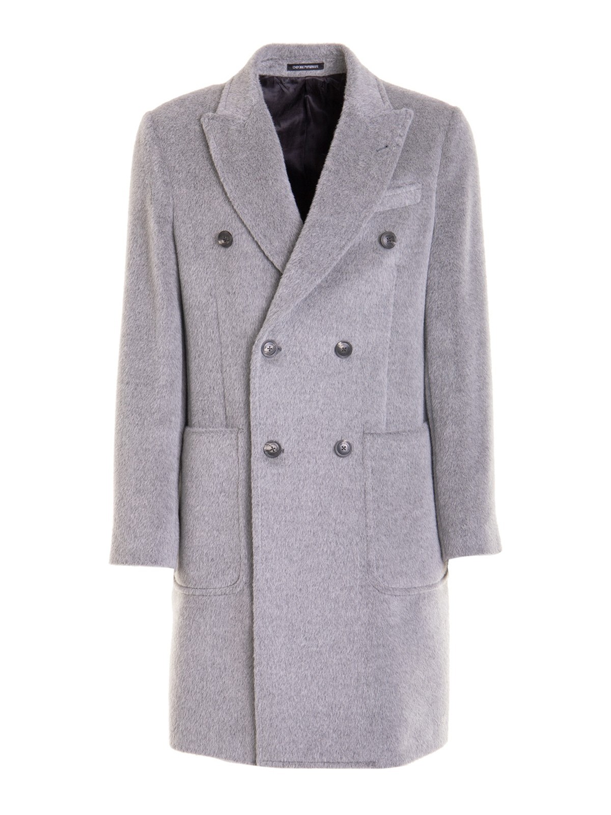Emporio Armani Grey Wool Blend Coat