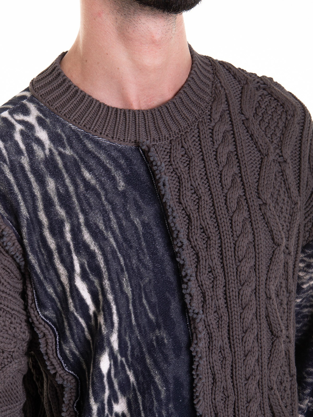 Shop Roberto Cavalli Brown Cotton Blend Sweater