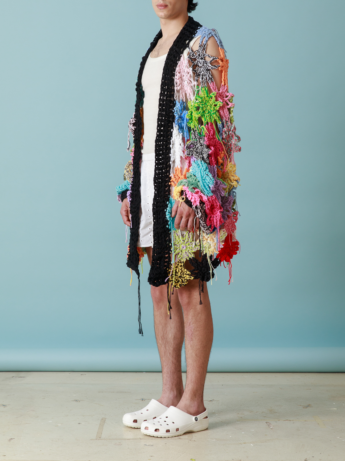 Shop Cavia Juno Floral Motif Crochet Cardigan In Multicolour