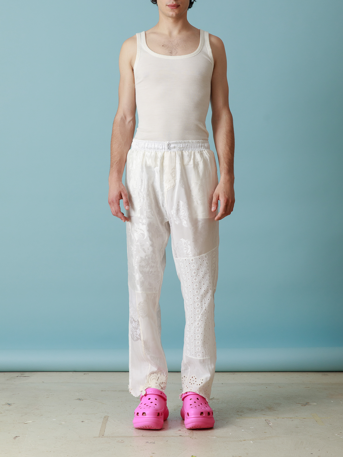 Cavia Mika Lace Patchwork Trousers In White