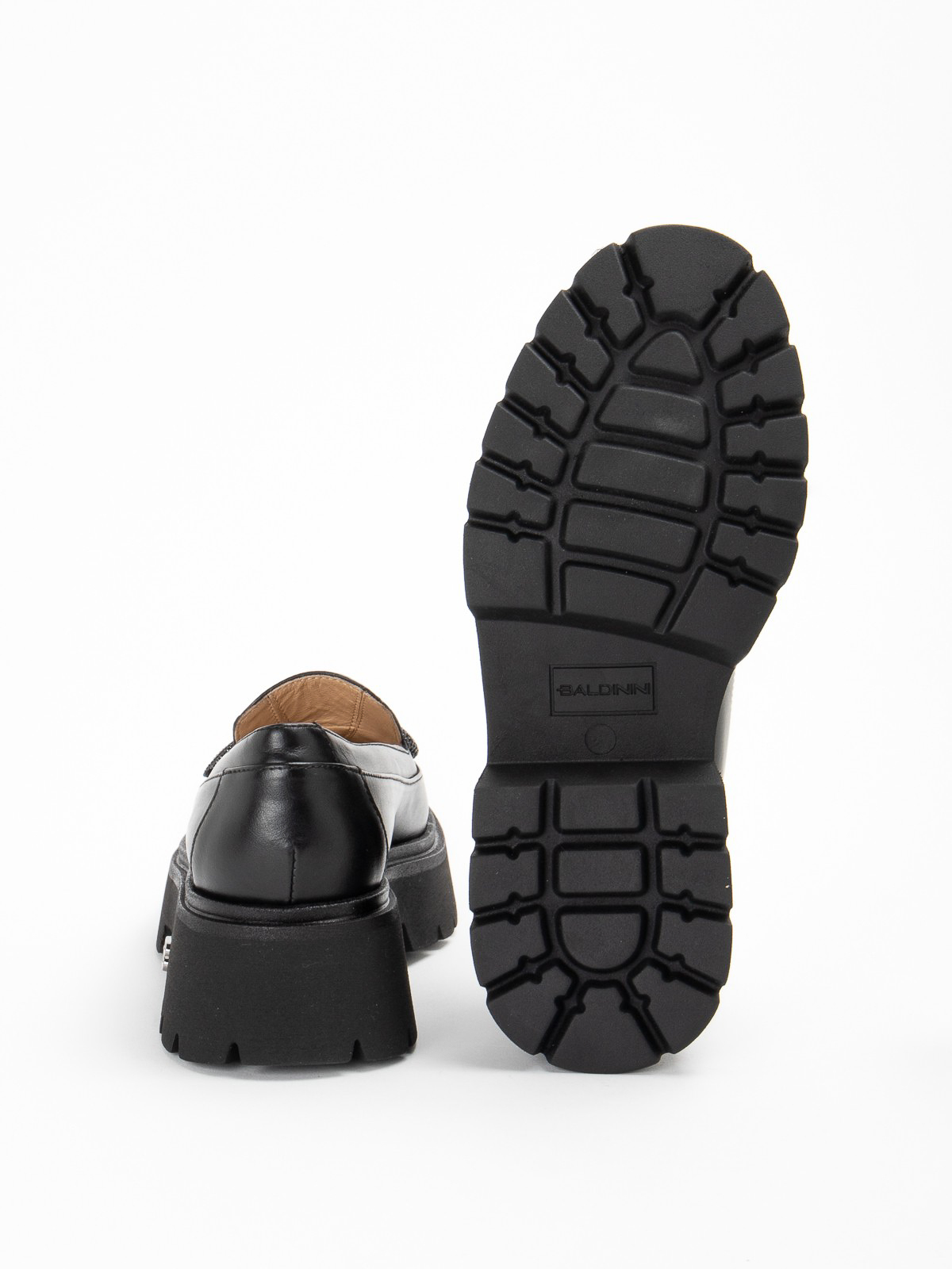 Shop Baldinini Black Leather Loafer