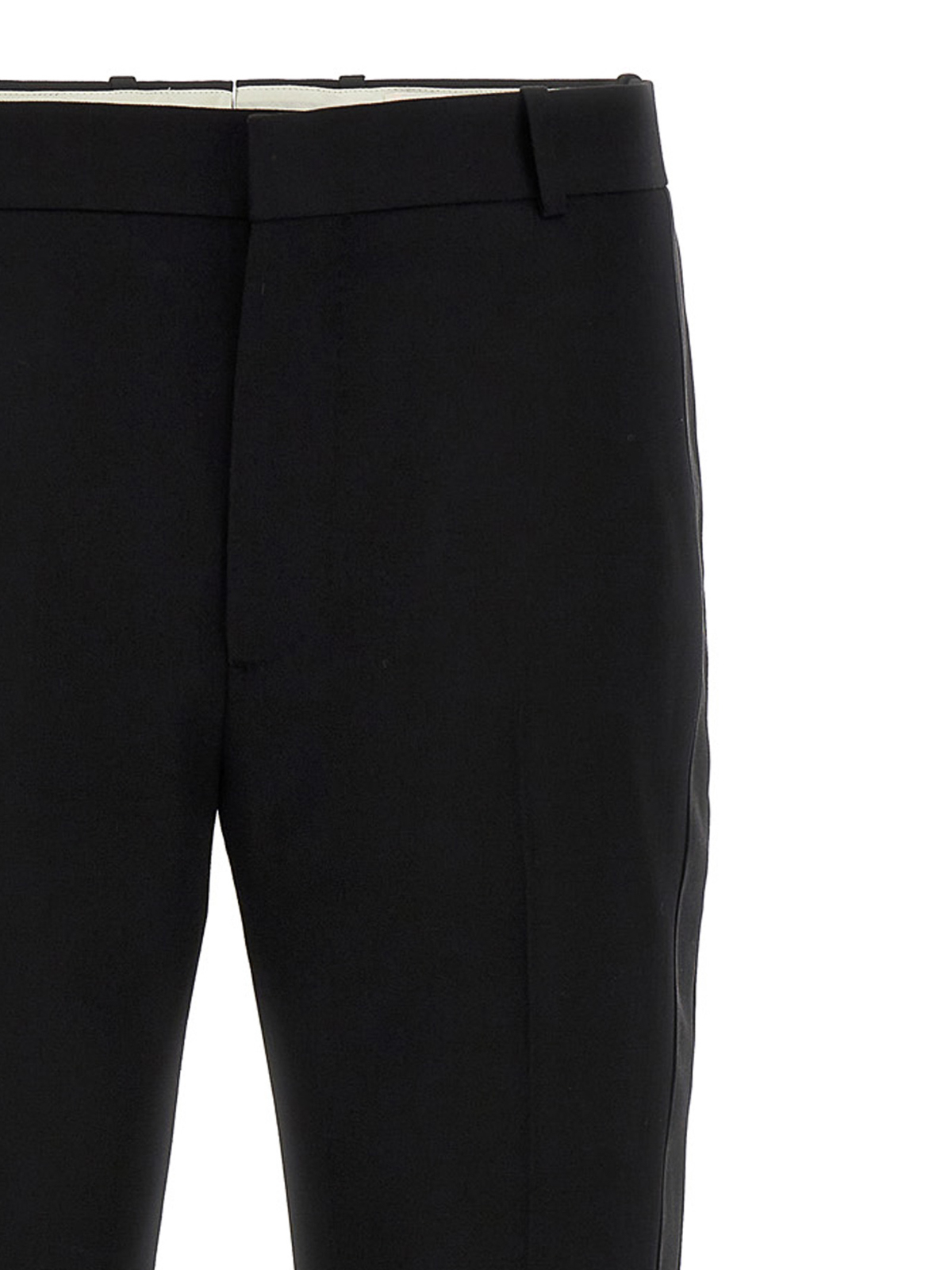 Shop Alexander Mcqueen Tucked-up Evening Pants In Black