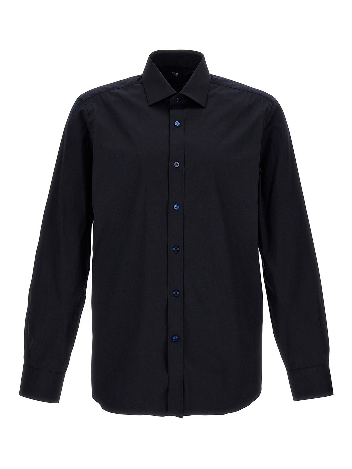 Shop Barba Cotton Shirt With Cuffed Sleeves In Blue