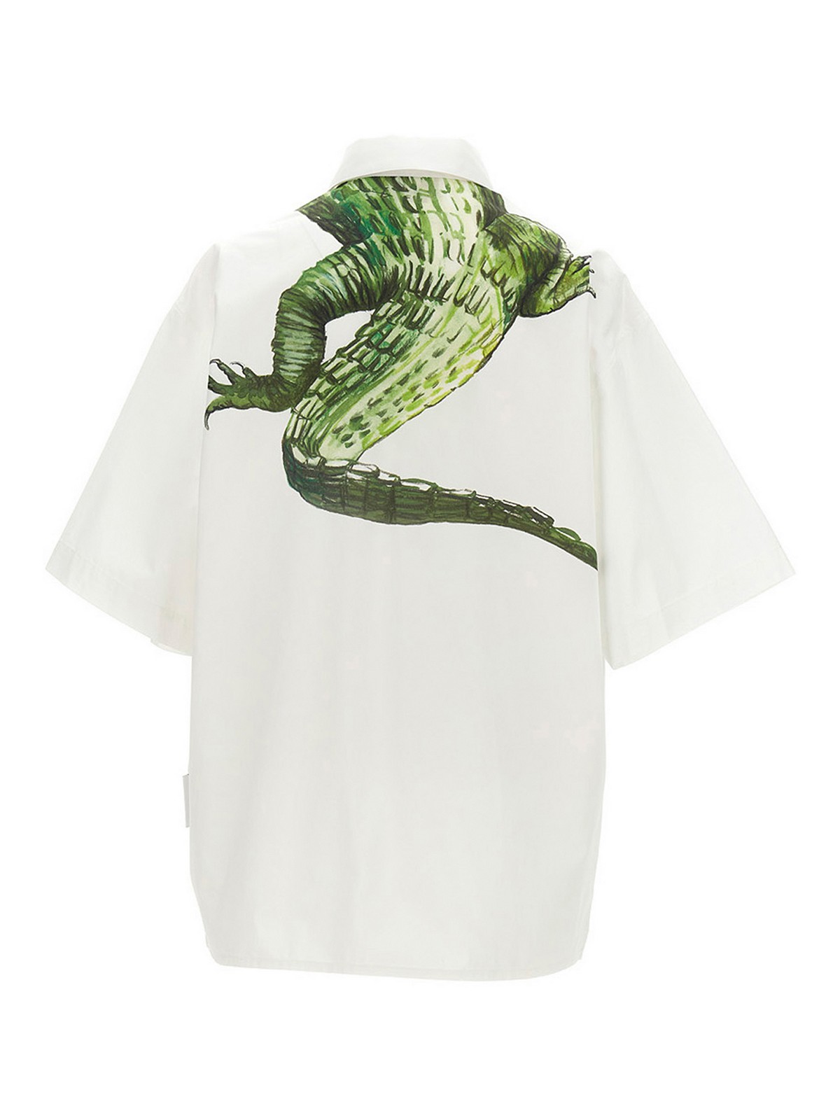 Shop Msgm Crocodile Shirt In White