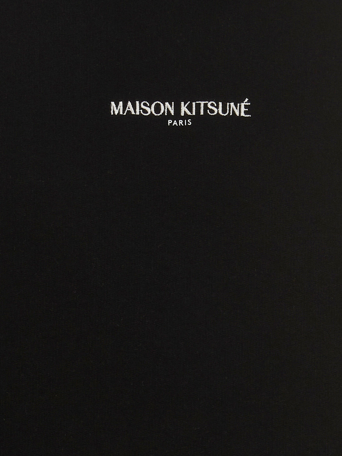 Maison Kitsuné Logo embroidery hoodie - Black