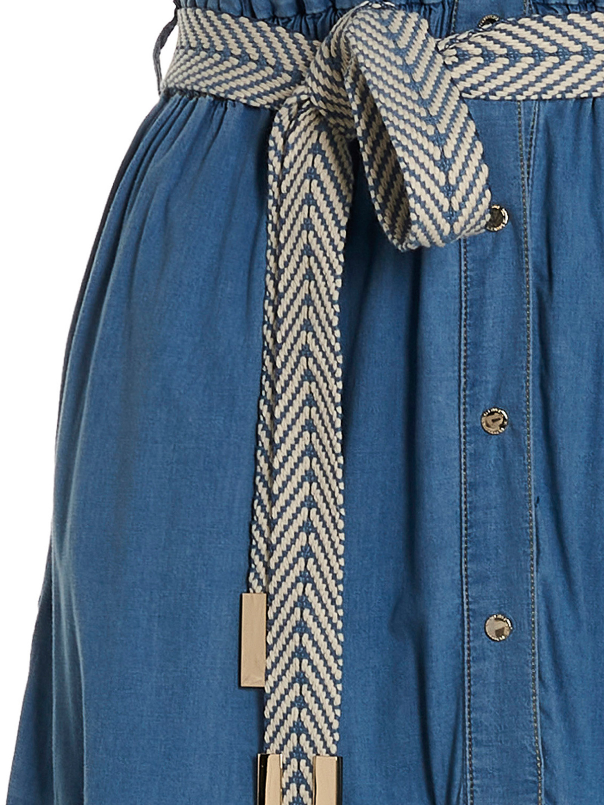 Elisabetta Franchi Long denim dress - Light Blue | AJ29S31E2192 Elisabetta Franchi Long denim dress - Light Blue | AJ29S31E2192