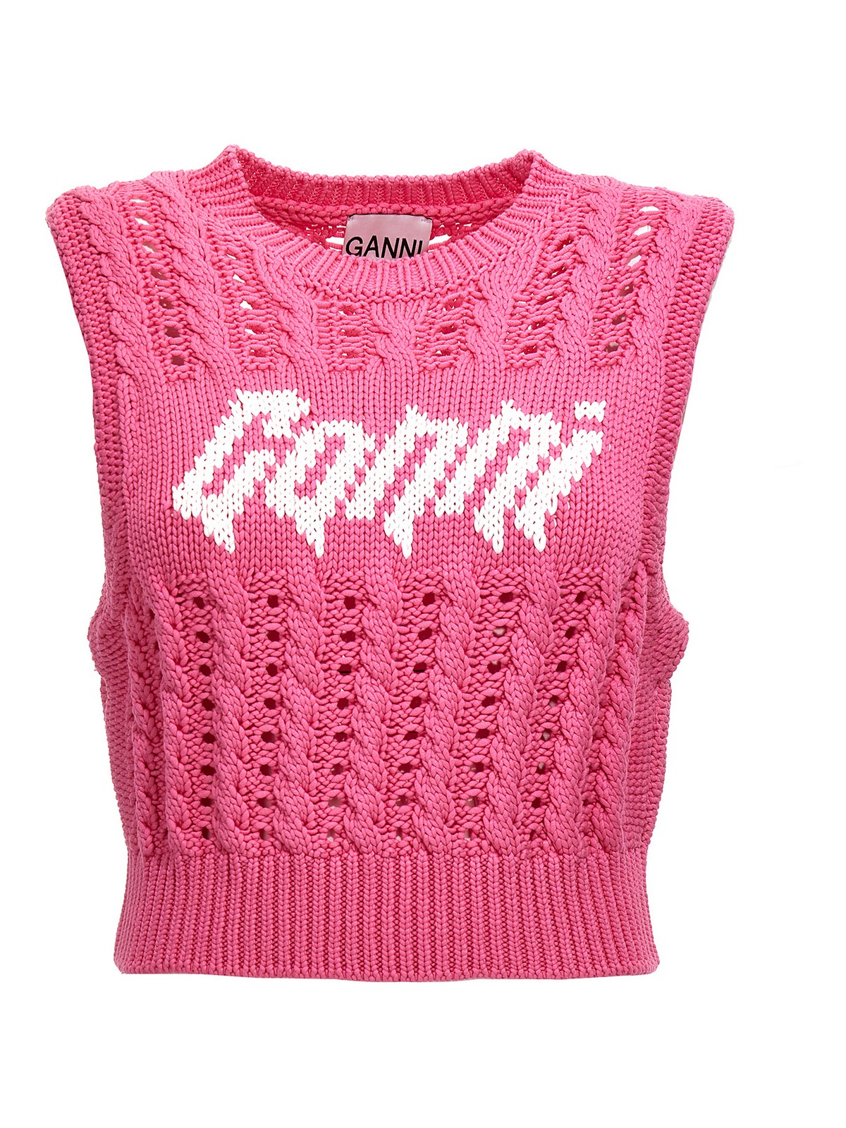 Ganni Viscose blend knit vest - Pink - Women | K1849534