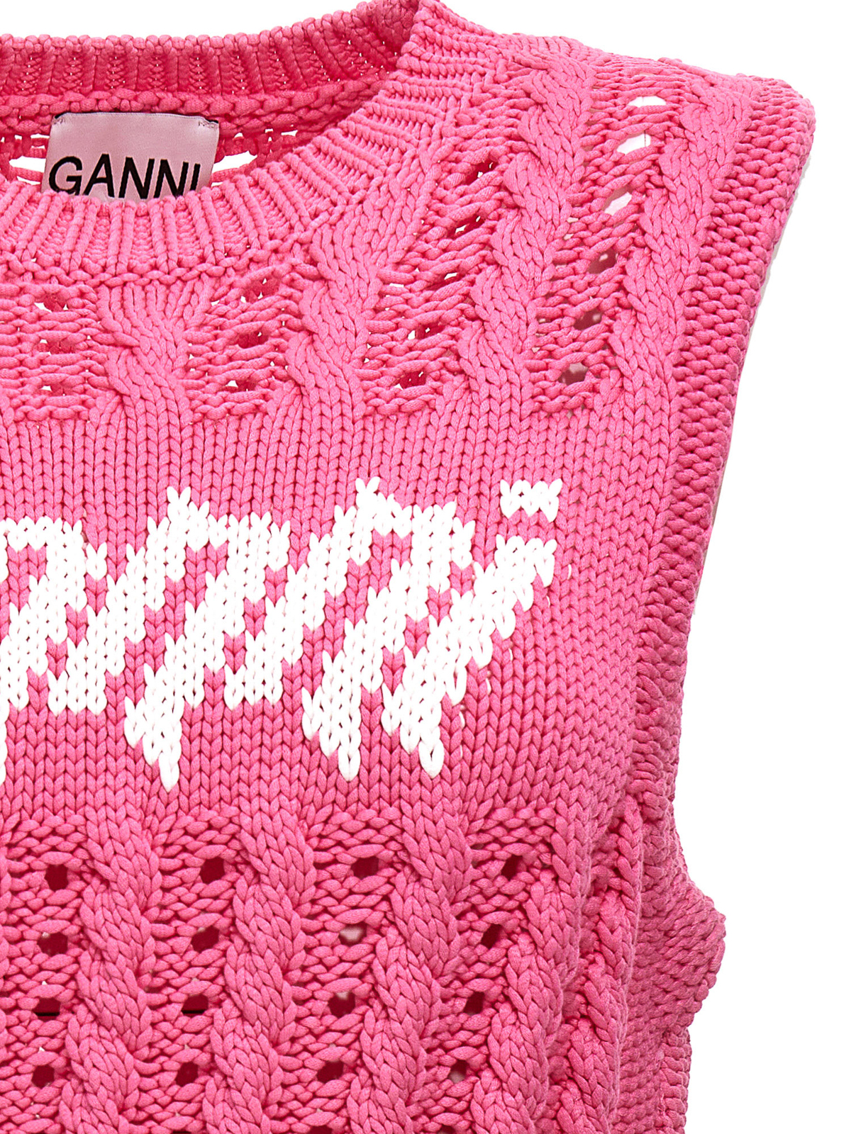 Ganni Viscose blend knit vest - Pink - Women | K1849534