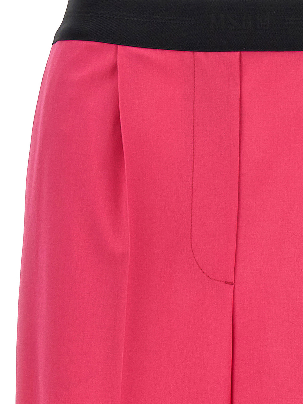 Shop Msgm Pants With Front Pleats In Fuchsia