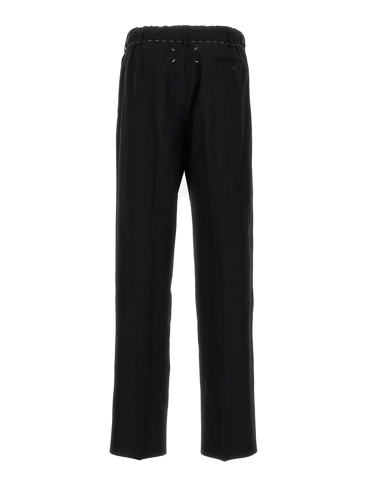 Shop Maison Margiela Drawstring Pants With Front Pleats In Black